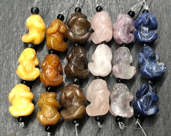 3 Wise Monkeys Stone Beads