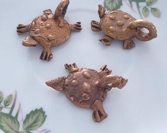 African Brass Turtle Pendant Charm (1pc)
