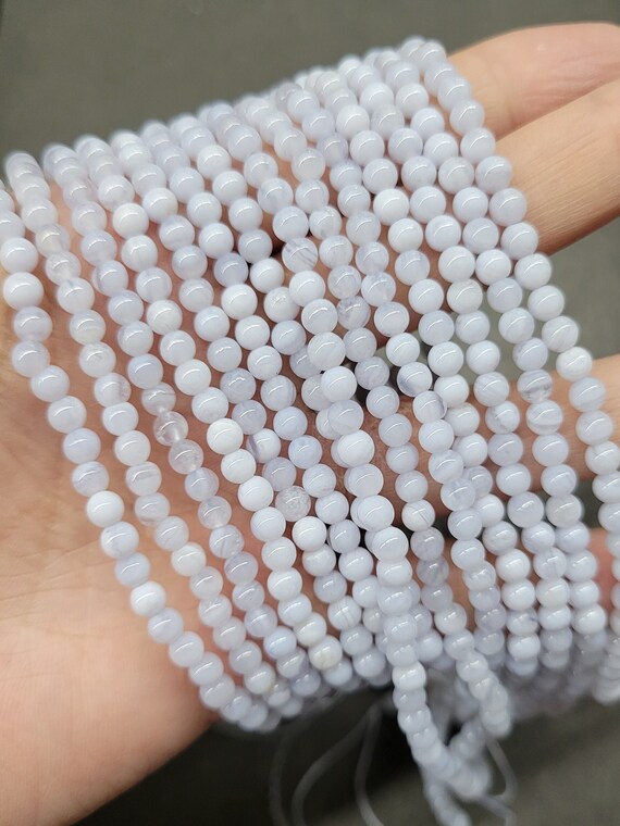 ブルーレースアゲート ラウンド 4 mm フルストランド - Etsy 日本