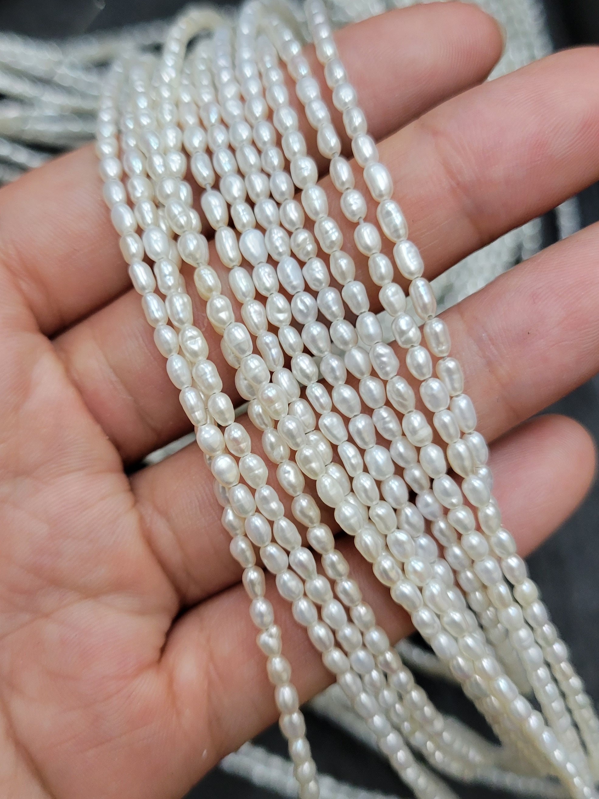  qianho Natural Rice Shape Freshwater Pearl Beads,Real