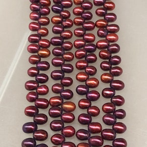 Red 5-5.5mm Head-drilled Dancing Pearls 16&quot; Strand