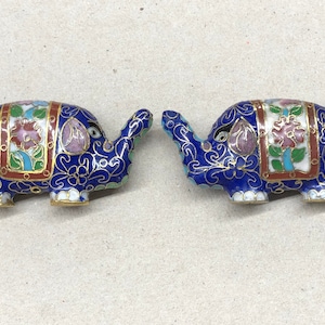 62mm x 35mm Cloisonné  Enamel Elephant Pendant