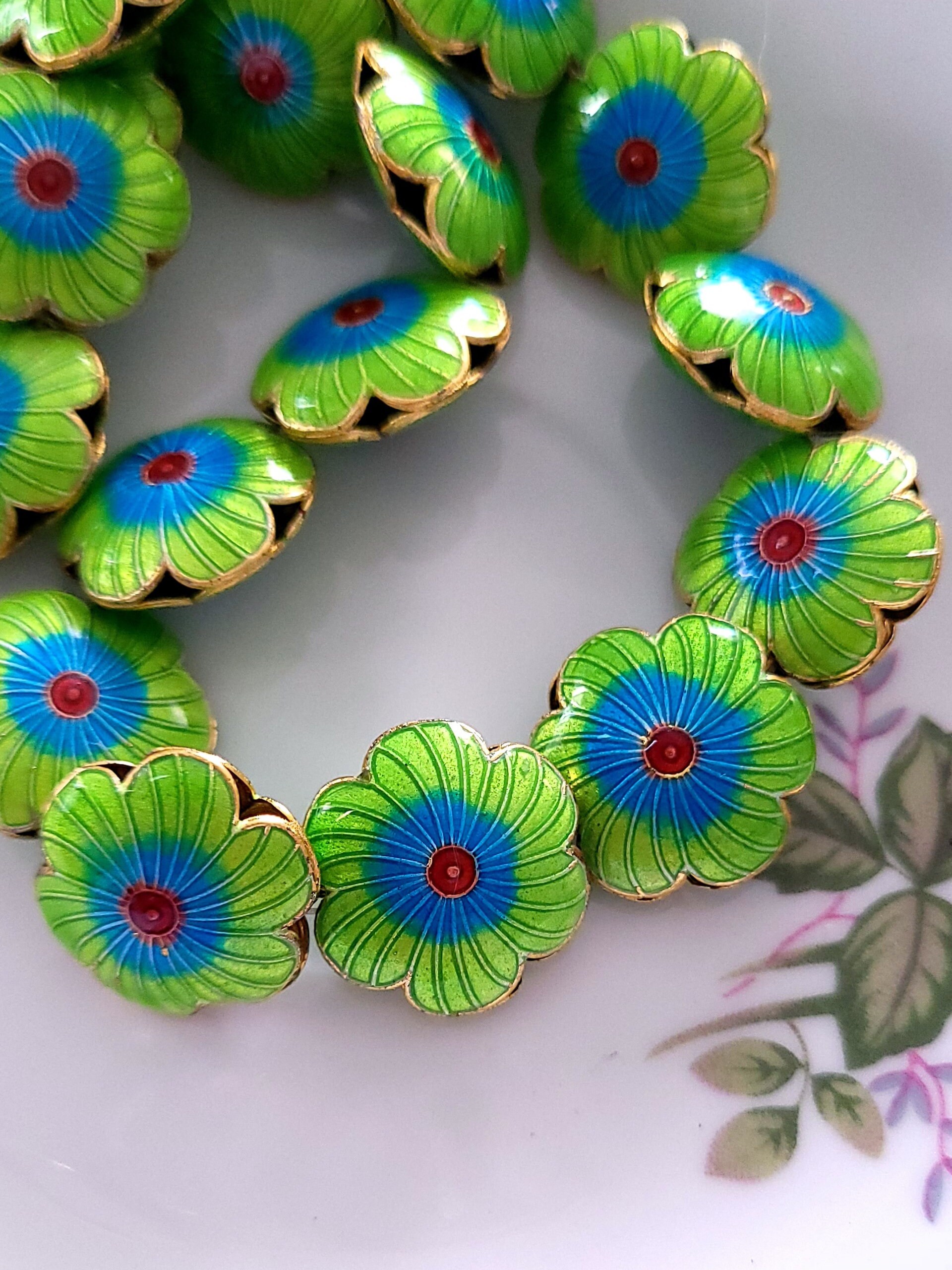 20mm Enamel Puffy Flat Flower Beads - Etsy