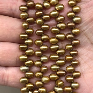 Bronze Brown 4.5-5mm Head-drilled Dancing Pearls 16&quot; Strand