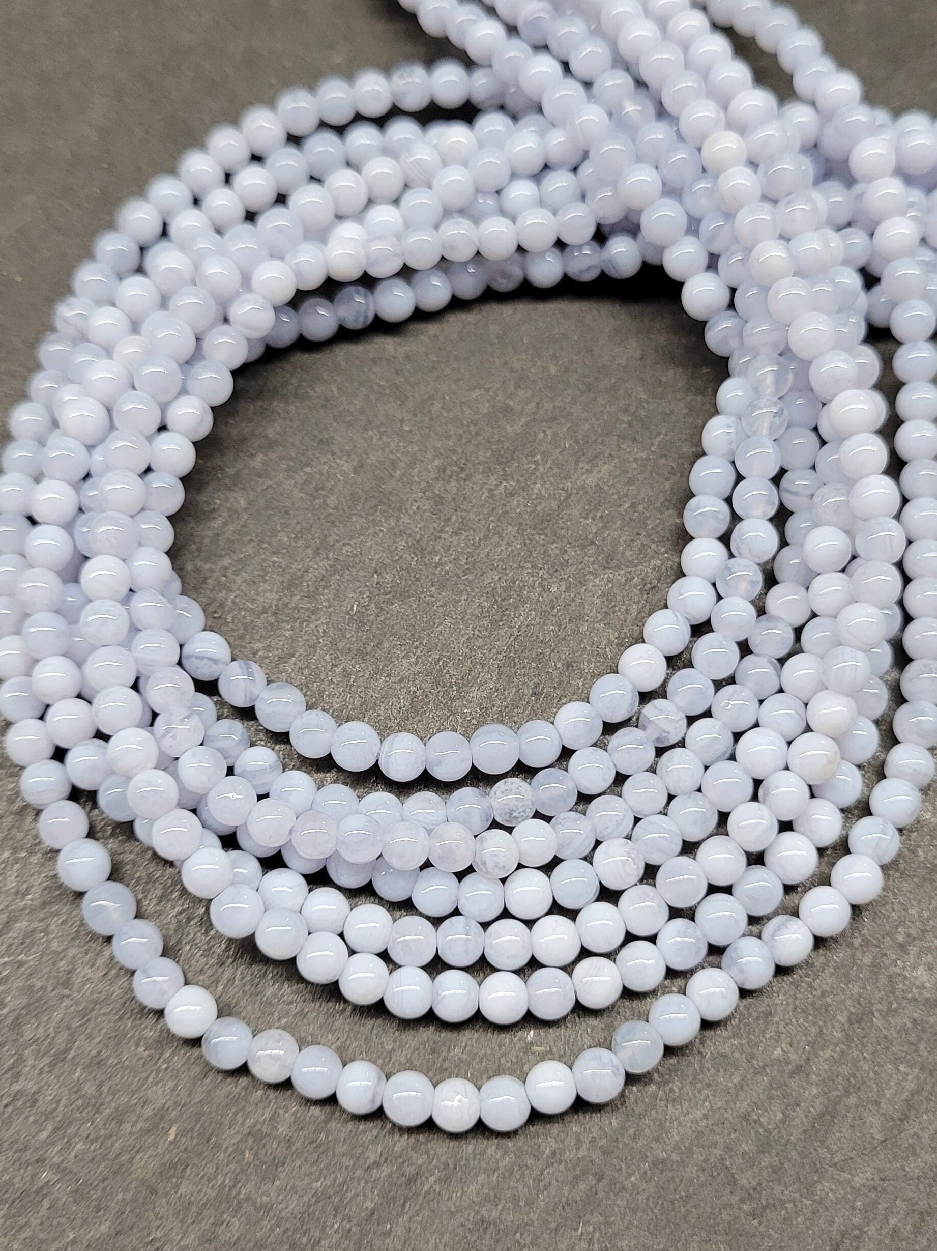 高品質 ブルーレースアゲートスフィアNo.2641 ブルーレースアゲート ラウンド 4 mm フルストランド - Etsy 日本