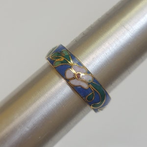 Chinese Cloisonné Floral Design Ring - Etsy