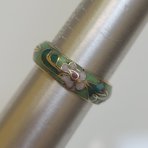 Chinese Cloisonné Floral Design Ring - Etsy