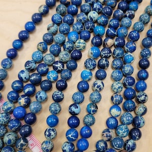 Impression Jasper Smooth Round Beads 8mm 15&quot; Strand