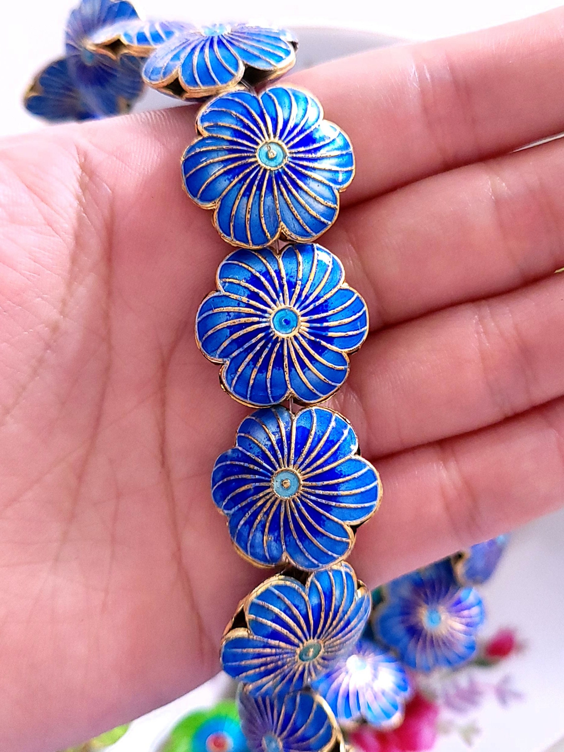 20mm Enamel Puffy Flat Flower Beads - Etsy