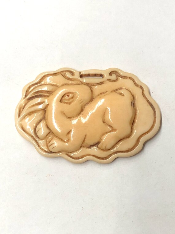 Hand Carved Vintage Chinese Zodiac Animal Bone Pendant - Etsy