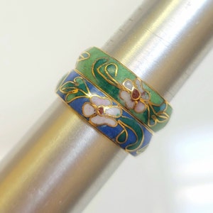 Chinese cloisonné floral design ring