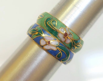 Chinese cloisonné floral design ring