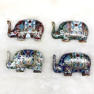70mm x 40mm Cloisonné Enamel Elephant Pendant