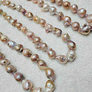 Freshwater Baroque Pearls in Natural Color 12-16mm 16&quot; Full Strand Grade B