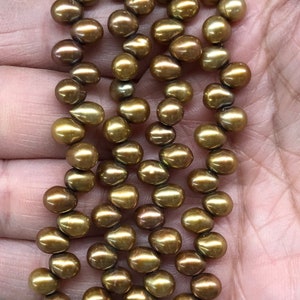 Bronze Brown 5-5.5mm Head-drilled Dancing Pearls 16&quot; Strand