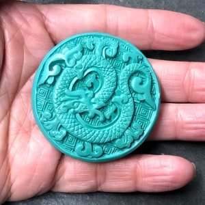 Cinnabar Lacquer Dragon 45mm Pendant C5