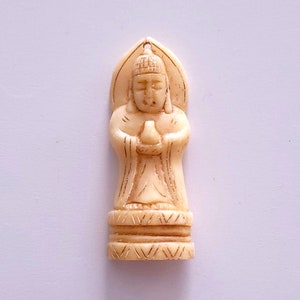 Hand Carved Vintage Bone Pendant &quot;Buddha&quot; #B2