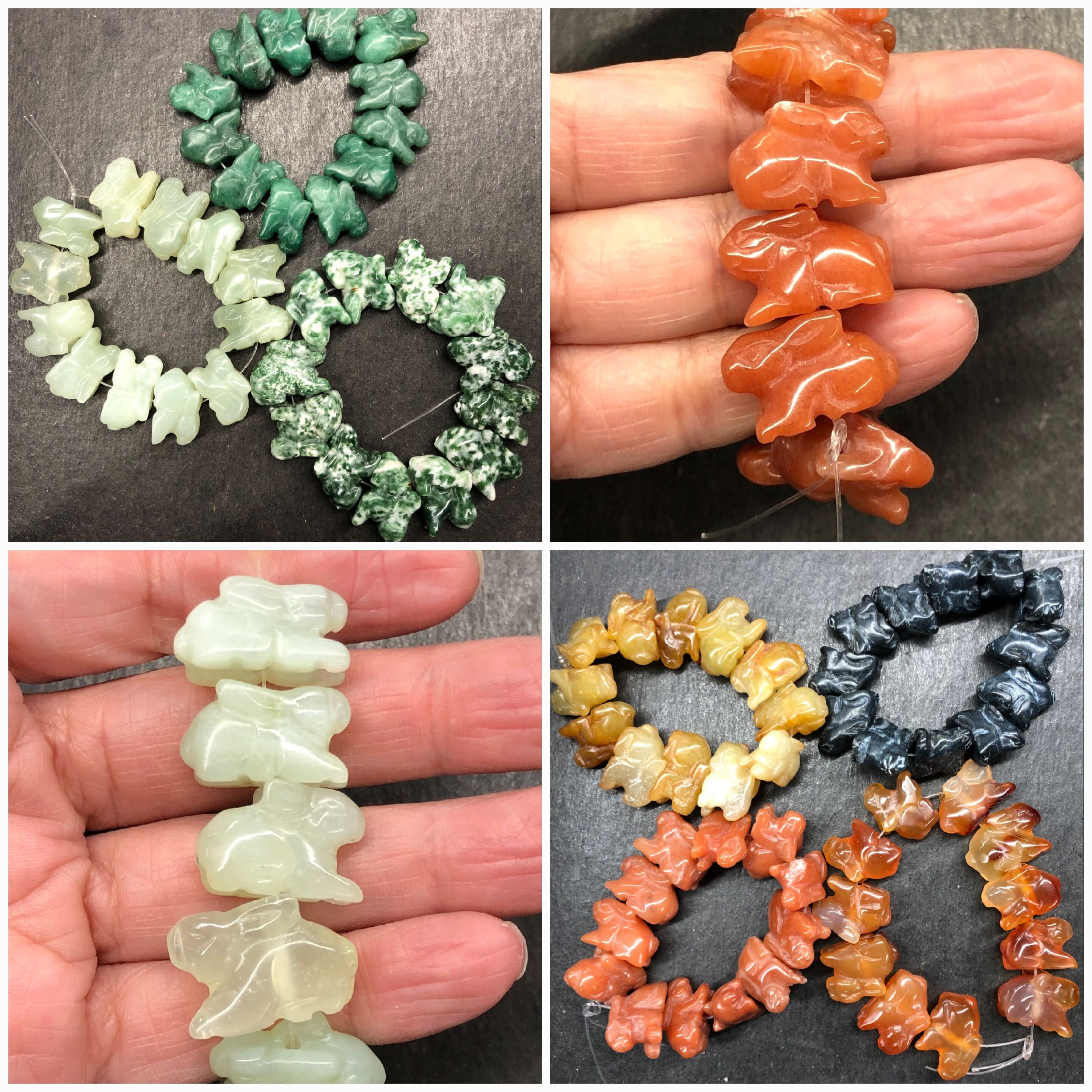 Stone Rabbit Beads 11-13mm x 15-20mm