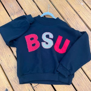 Custom College Embroidered Patchwork Mockneck