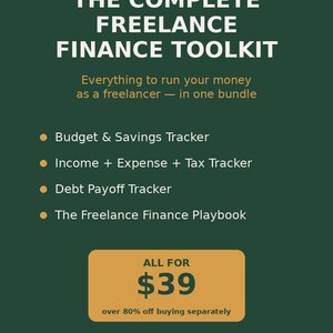 Freelance Finance Toolkit | Budget-, Einkommens- und Steuer-Tracker + eBook (Digitaler Download)