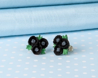 Black Poppy Trio Stud Earrings, to remember and respect, all the people of colour who died in wars