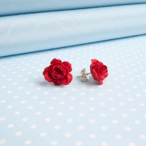 Rose, Stud Earrings, Red Rose Earrings,Pink Rose Earrings, White Rose Earrings, Black Rose Earrings