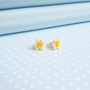 Handmade Daffodil Stud Earrings: Welsh Floral Jewelry, Sterling Silver Option