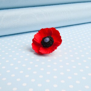 Red Poppy Lapel Pin: Hand-Painted Remembrance Flower