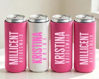 Wedding Can Cooler Custom Wedding Favor Can Coolers, Personalized Cozies, Monogrammed Wedding Favors，Bridal Party Gift, Bridesmaid Gifts