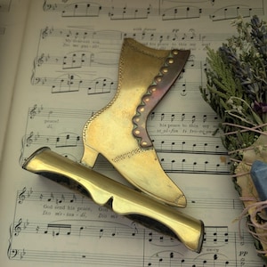 vintage brass boot figurine