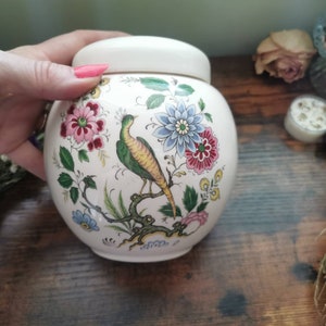 Vintage Sadler ginger jar with bird design