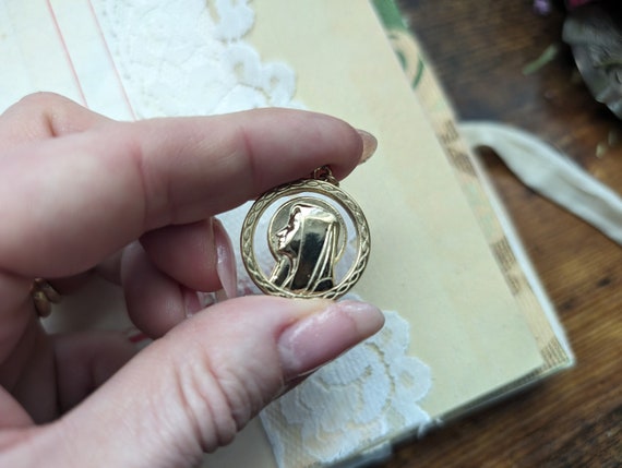 vintage Virgin Mary mother Mary necklace charm - image 6