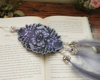 Witches bells protection hanging charm with eye design. Protection from negative energy. Resin with feathers and crystals gem stones