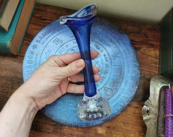 Blue glass vase decor piece