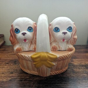 Vintage made in japan ceramic puppy dog salt and pepper shakers