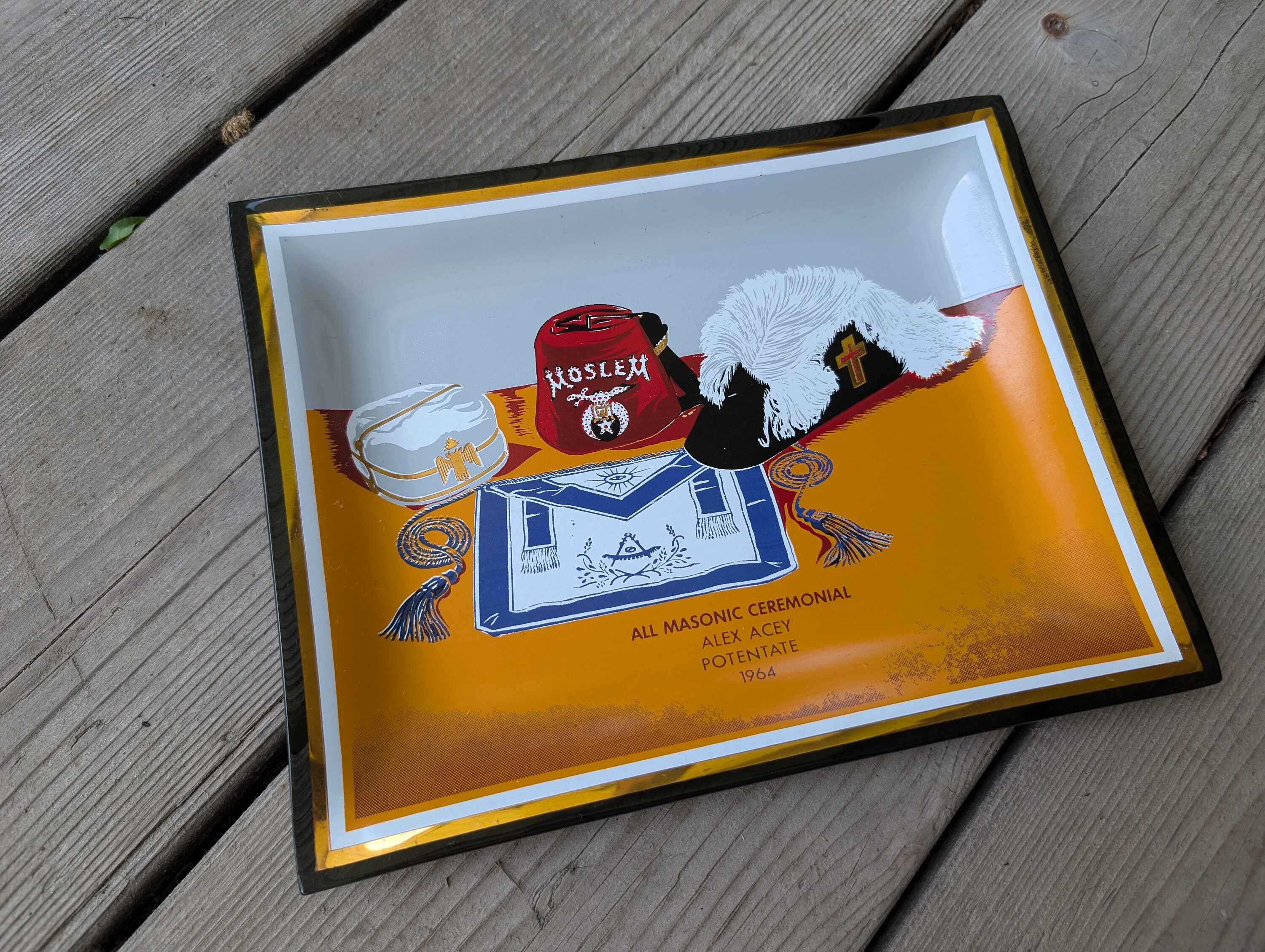 Assiette décor Franc-Maçonnique