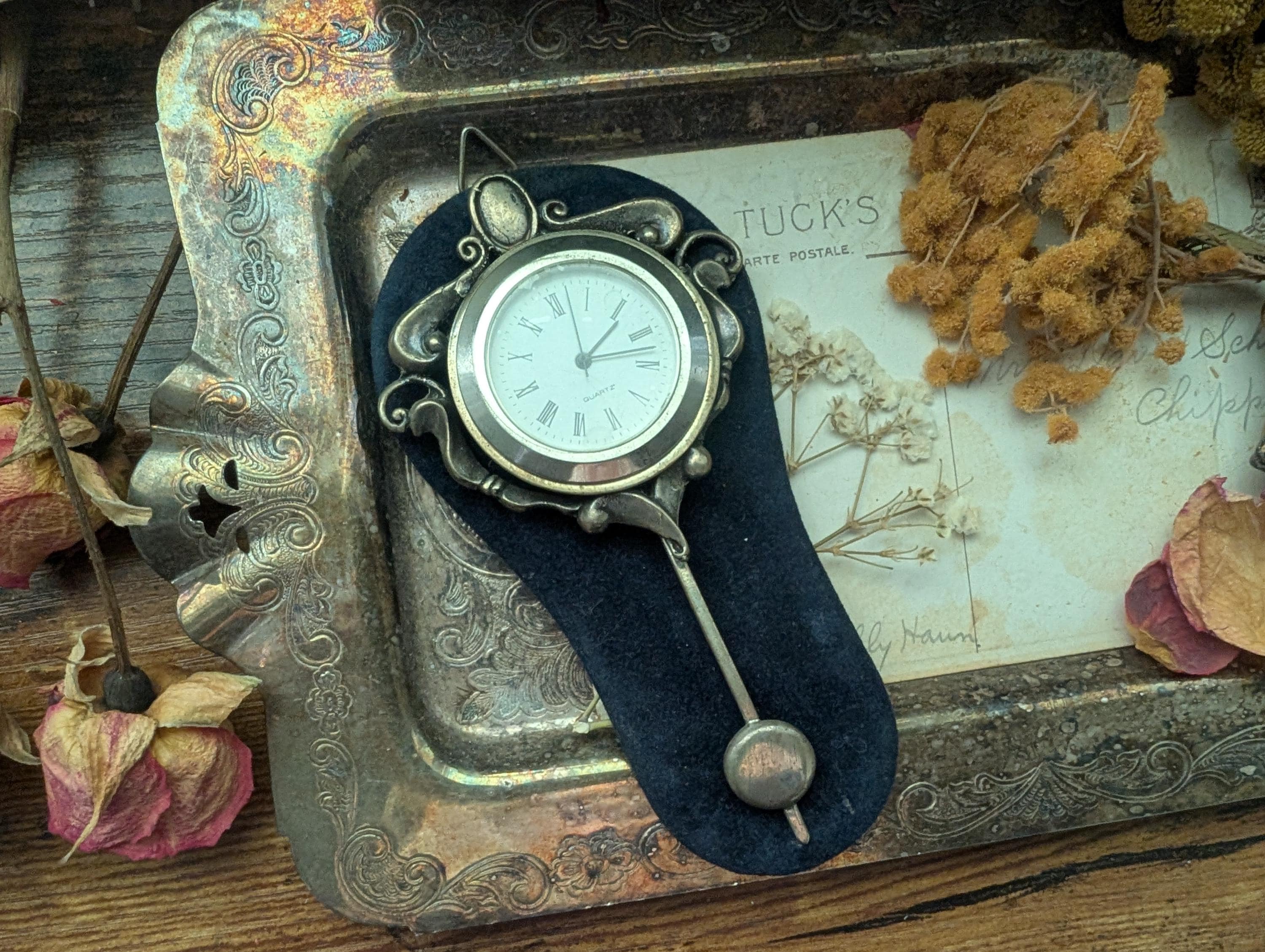 Art Nouveau Style】真鍮製 置き時計 アールヌーヴォー