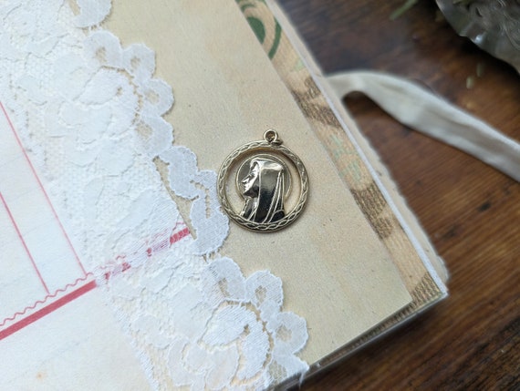vintage Virgin Mary mother Mary necklace charm - image 5