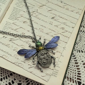 Vintage lange Steampunk Bienenhalskette