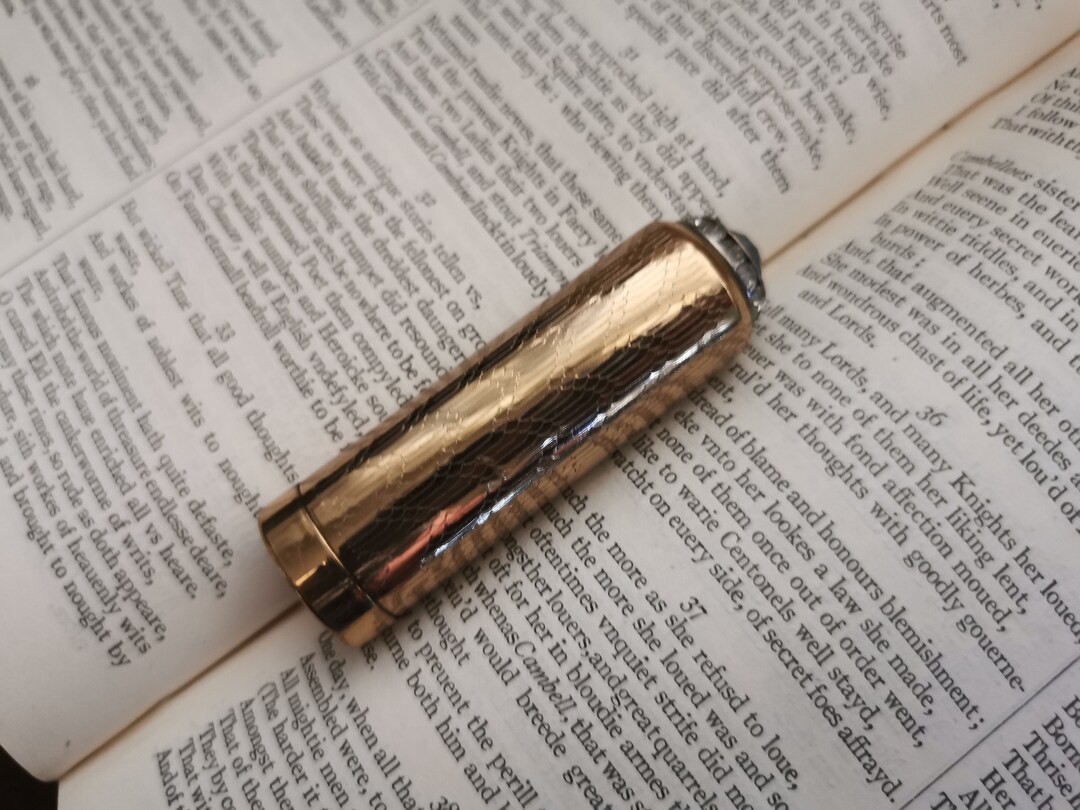 Vintage Sydney Weston Lipstick Holder With Blue Gemstone and - Etsy