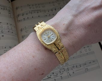 relógio vintage enato 17 joias feminino goldtone movimento suíço mostrador hong kong relógio de corda