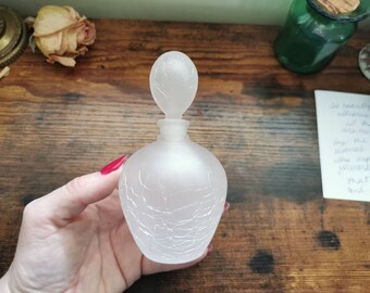 Vintage frosted glass perfume bottle