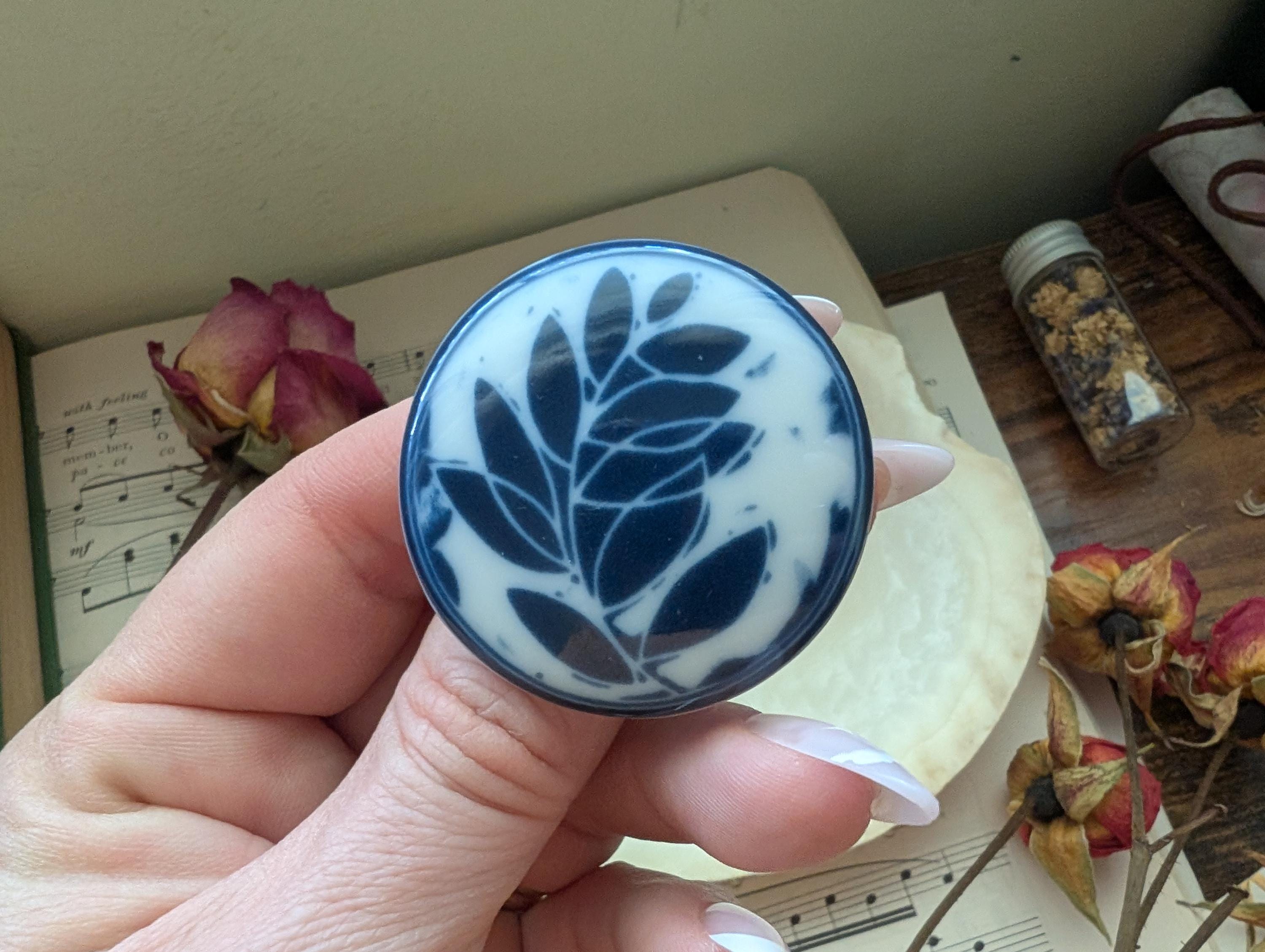 Vintage Dansk Japan Ceramic Blue White Floral Brooch - Etsy