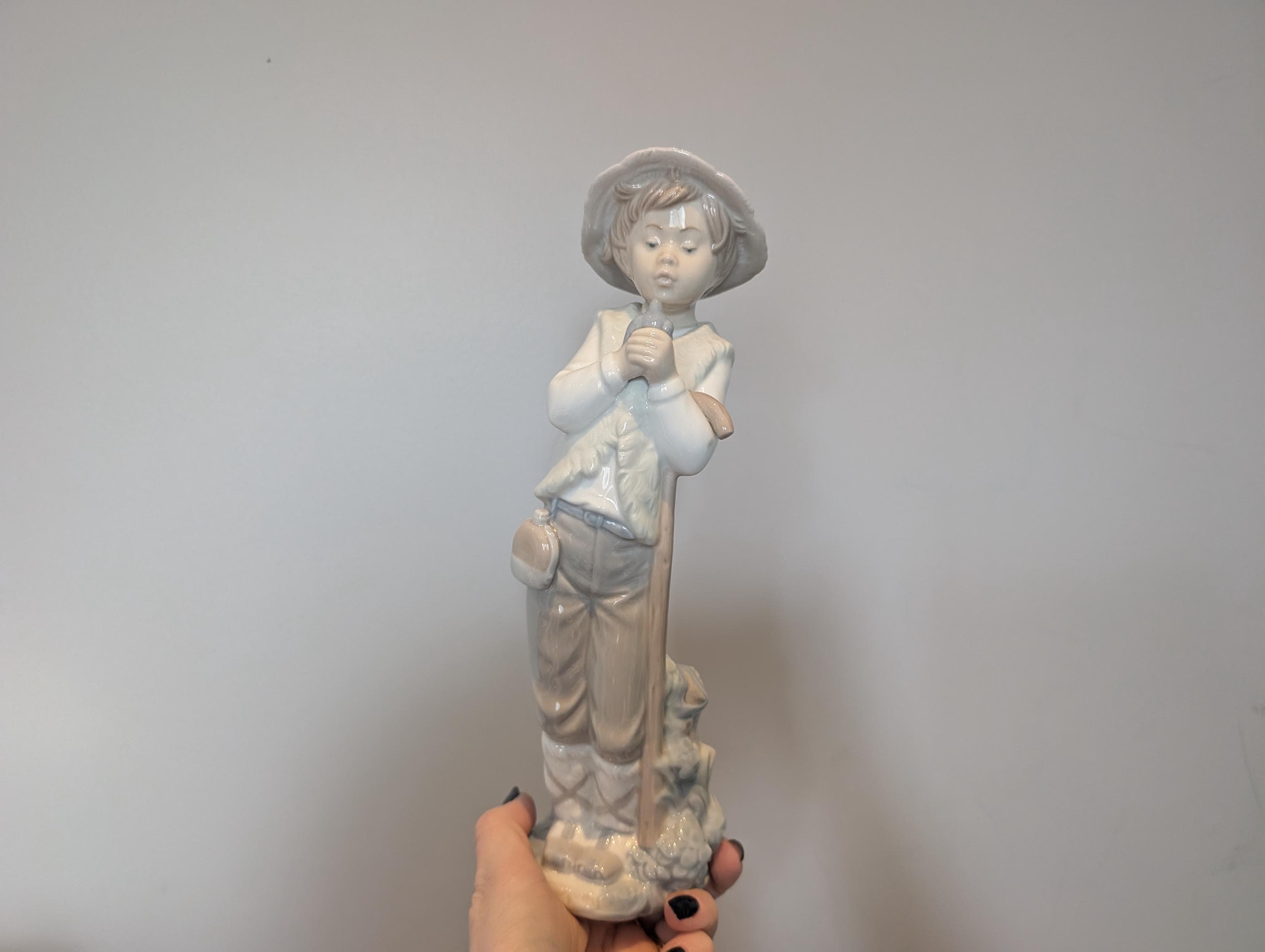 Nao by Lladro Figurine Boy in Hat Holding Bird - Etsy
