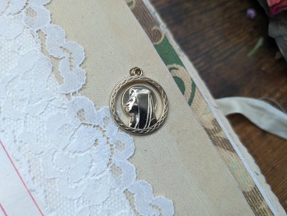 vintage Virgin Mary mother Mary necklace charm - image 1