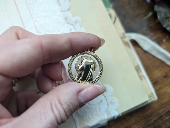 vintage Virgin Mary mother Mary necklace charm - image 3