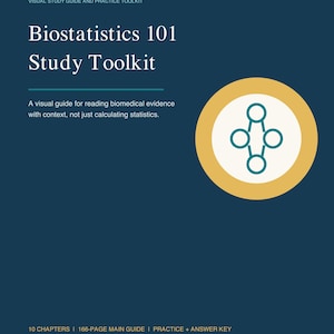 Biostatistiek 101 Complete PDF-studietoolkit | 166 pagina's tellende handleiding + oefeningen | Verpleegkunde, Volksgezondheid, Pre-geneeskunde