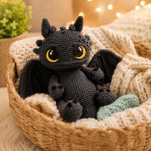Toothless Dragon Crochet Pattern PDF | How to Train Your Dragon Amigurumi | Detailed Plush Toy Tutorial Instant Download