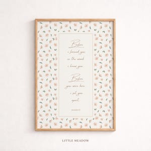 Jeremiah 1:5 Before I Formed You Bible Verse Nursery Print, Christian Wall Art, Faith Baby Gift, Vintage Scripture Decor, Printable Poster