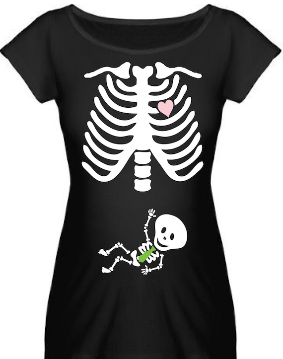halloween maternity shirt skeleton